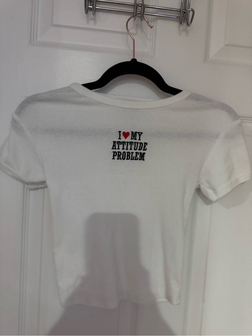 RSQ White Short-Sleeve Tee with 'I ♥ My Attitude Problem' Graphic